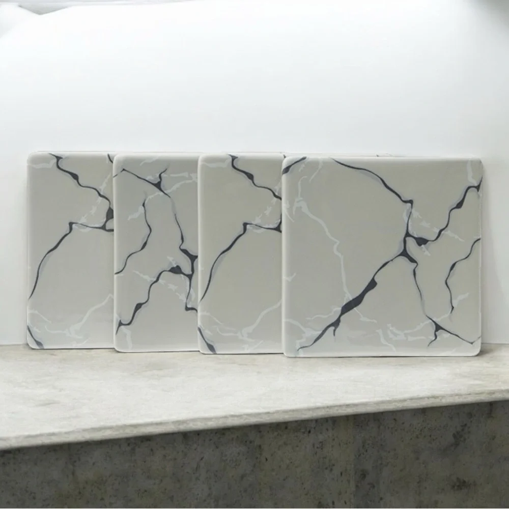 SHORT STORIES S/4 Square Stonewear (Marbled) Coasters | New In Box